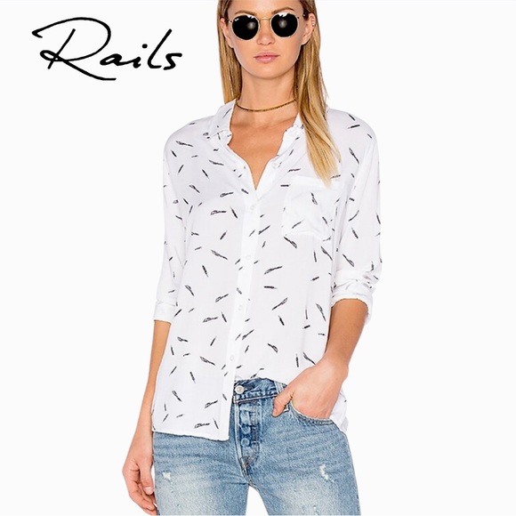 RAILS ROSCI BUTTON UP IN FEATHERS NWOT - Picture 1 of 1